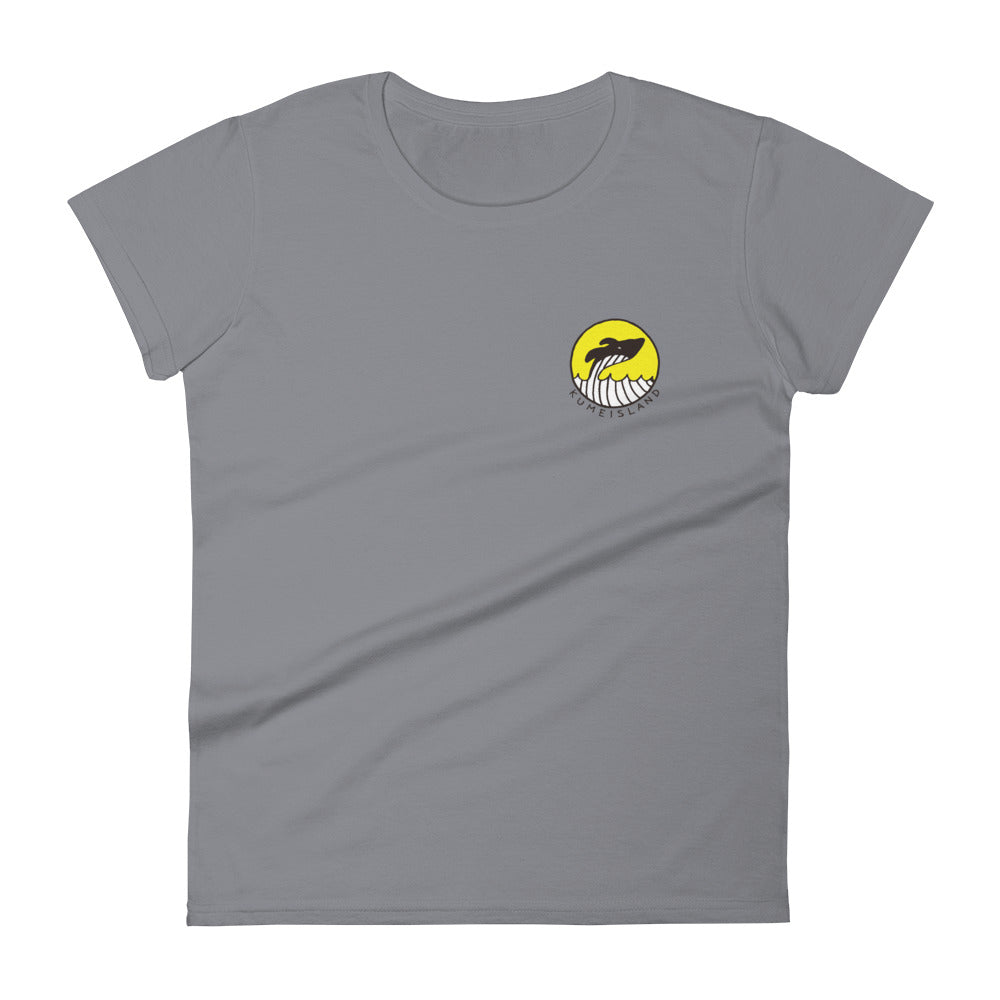 月夜のクジラワンポイント（レディース半袖Tシャツ）light color