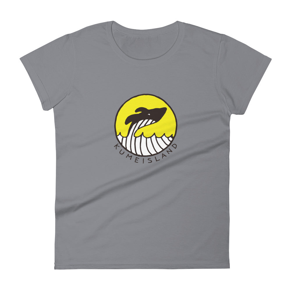 月夜のクジラ（レディース半袖Tシャツ）light color